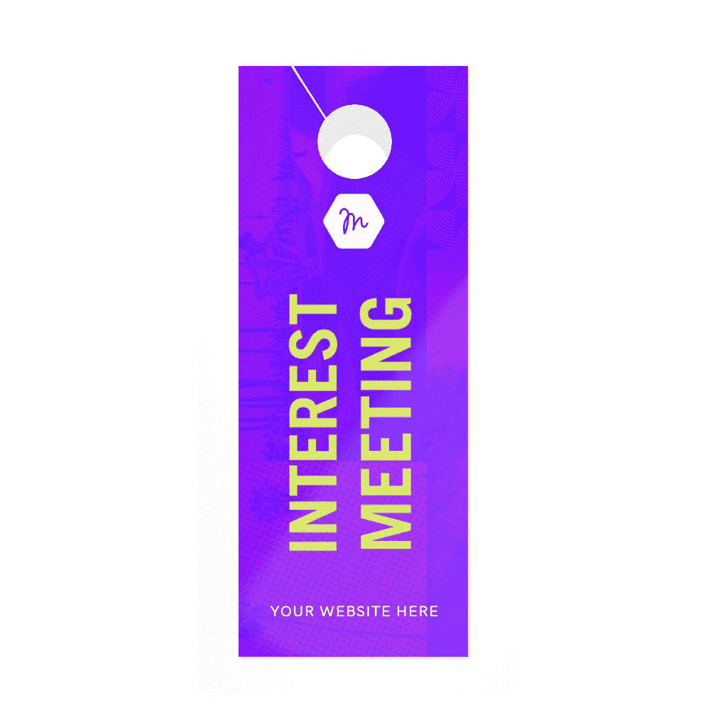 Purple Glitch Interest Meeting – Door Hangers