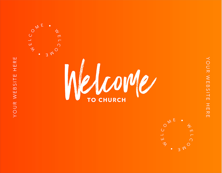 Orange Gradient Welcome To Church